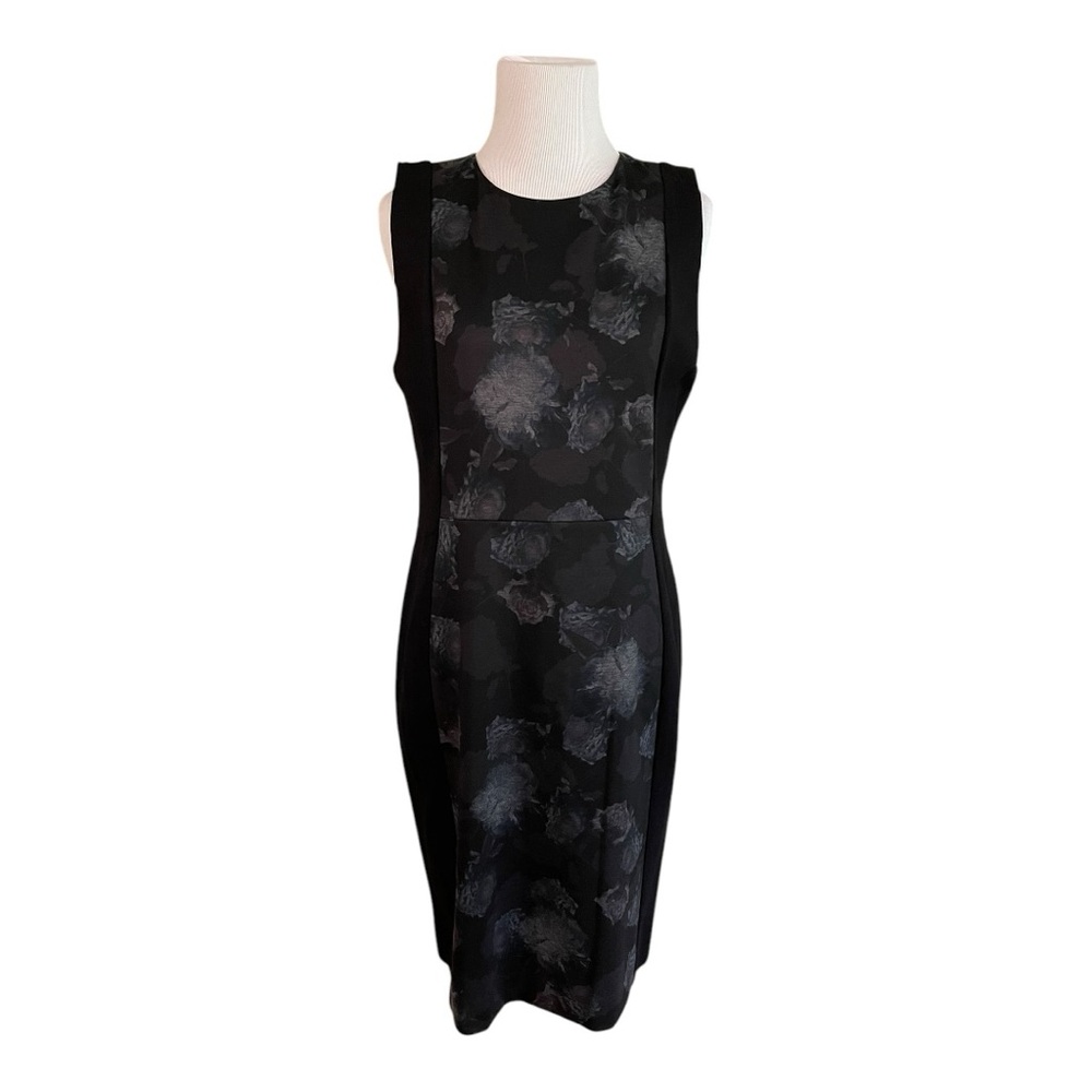 Black and Gray Sleeveless Sheath Pure Amici Dress